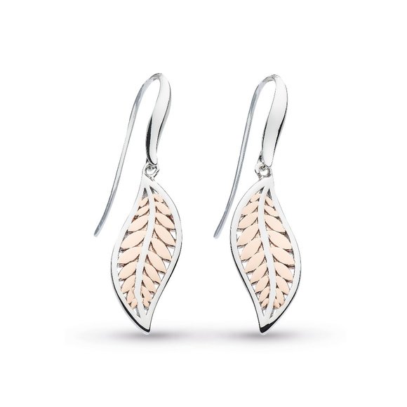Kit Heath Blush Leaf Sterling Silver Drop Earrings - Picture 1 of 1